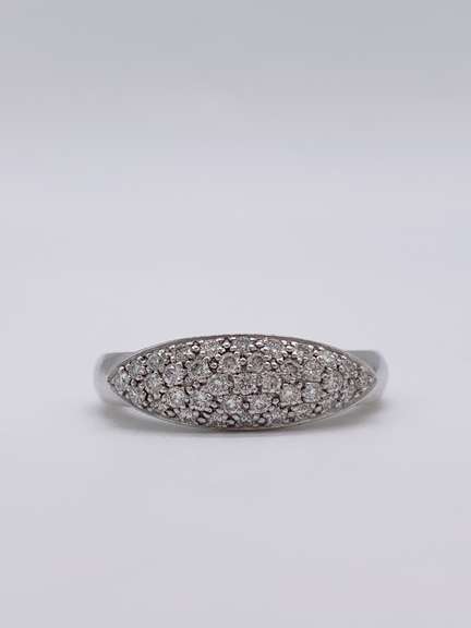 14kt Solid White Gold Diamond Ring