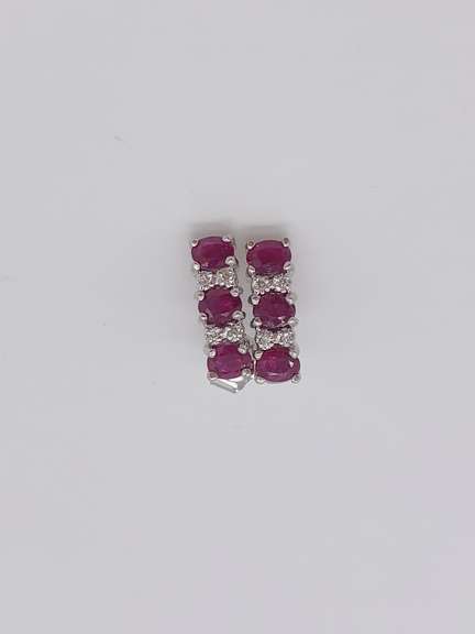14kt Gold Ruby & Diamond Earrings