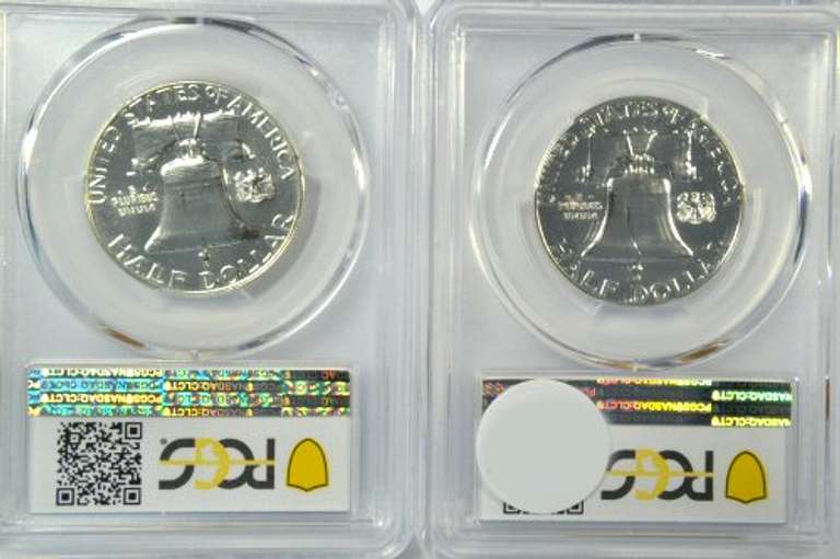 Super Gem Proof 1958 & 1959 Franklin Halves. PCGS PR66