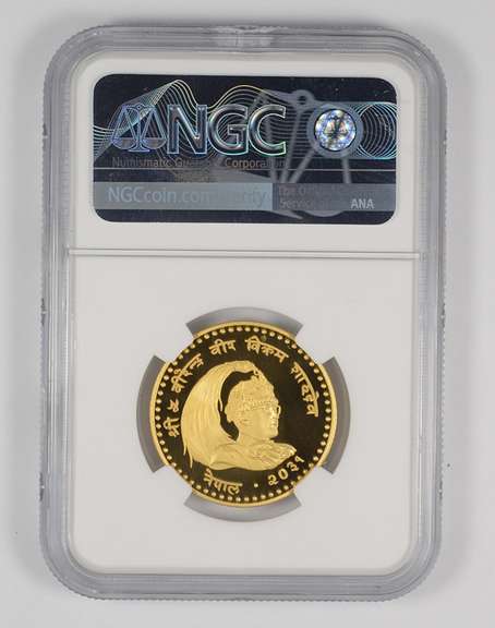 PF69 UCAM 1974 (VS2031) Nepal 10 Gram Asarfi Gold Coin - Graded NGC