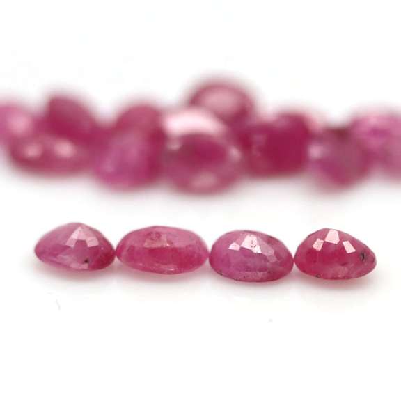 Heated only! 6.29ct pinkish red Ruby set
