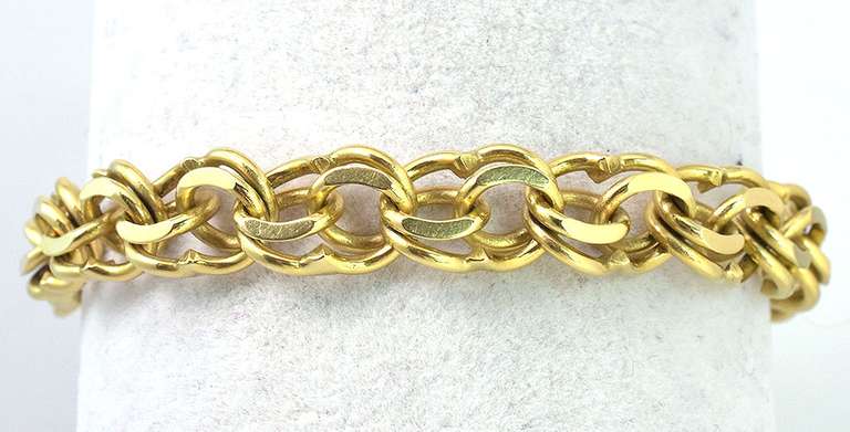 Heavy Double-Link Chain Bracelet in 14KT Yellow Gold