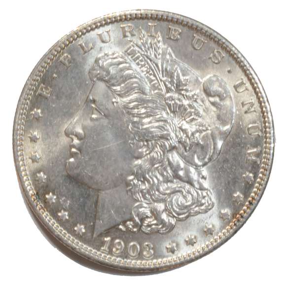 Frosty White BU Plus 1903 Morgan Dollar