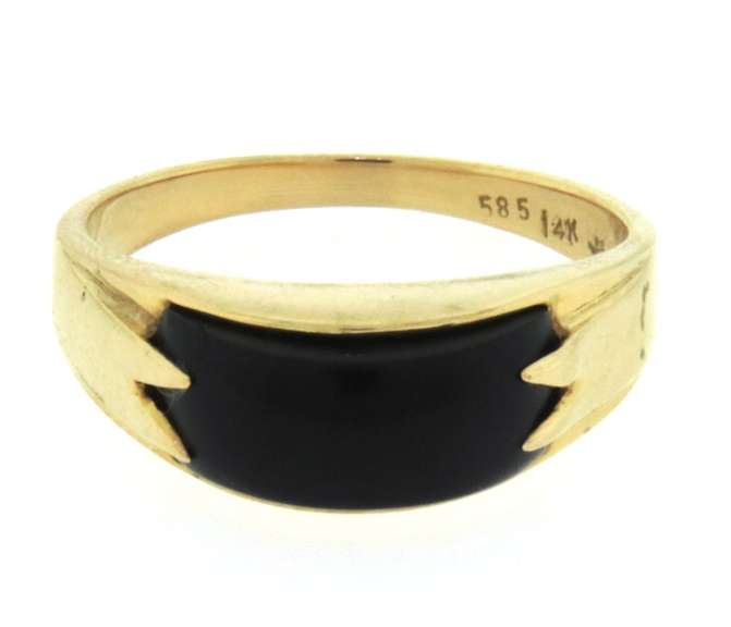 Favorite Yellow Gold Black Onyx Ring