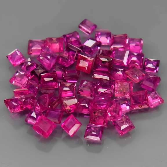 Premium 4.04ct 53 piece princess cut Ruby set
