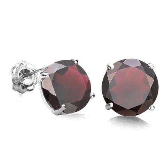 2.49 CT GARNET STERLING SILVER EARRINGS STUD