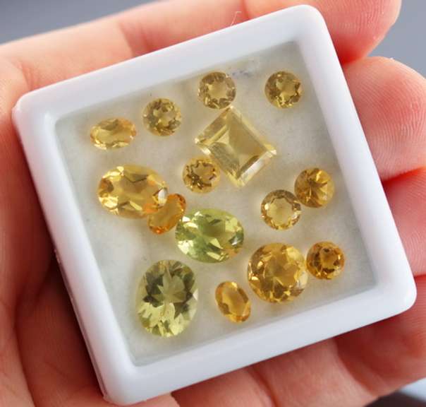 Glittering 14.16ct 15 piece assorted Citrine parcel