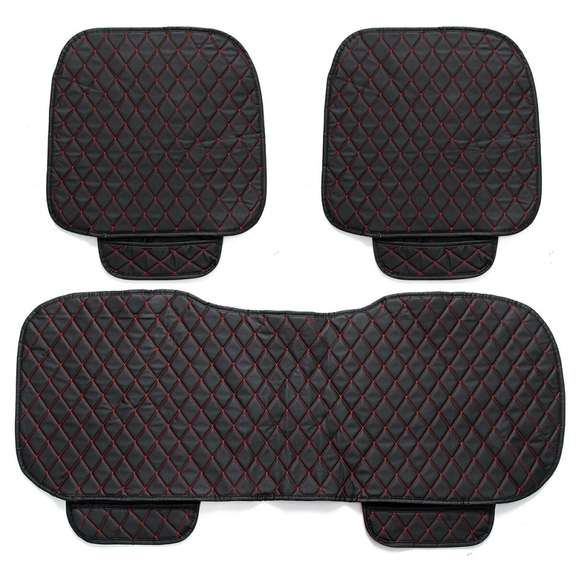 3Pcs Car Seat Cover Universal PU Leather