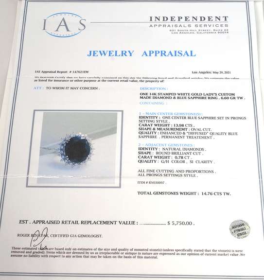 Mystifying Blue Sapphire & Diamond Halo Ring in 14KT White Gold