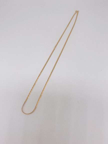 14kt Solid Yellow Gold Herringbone Chain Necklace