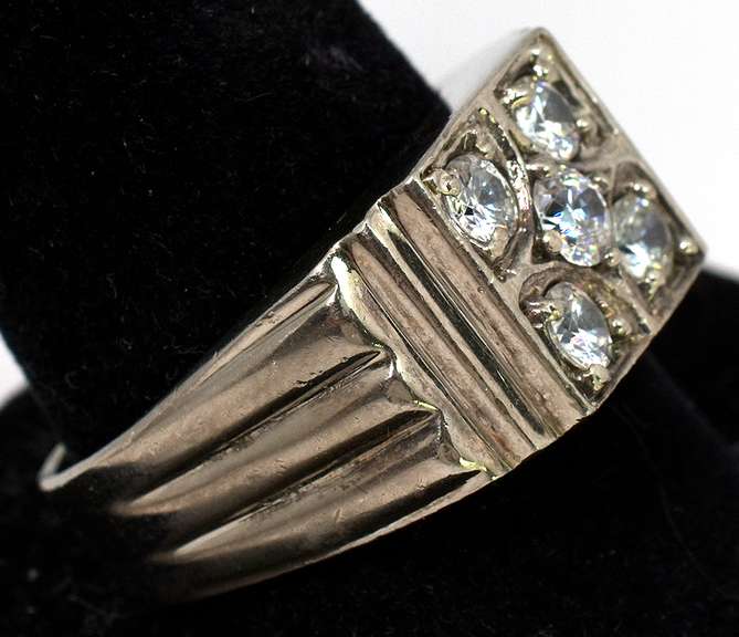 Flashy CZ Ring in Sterling Silver, Size 11