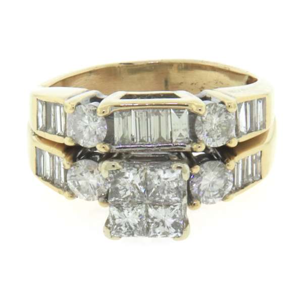Glamorous white Gold PR, RBC and Baguette Diamond Ring