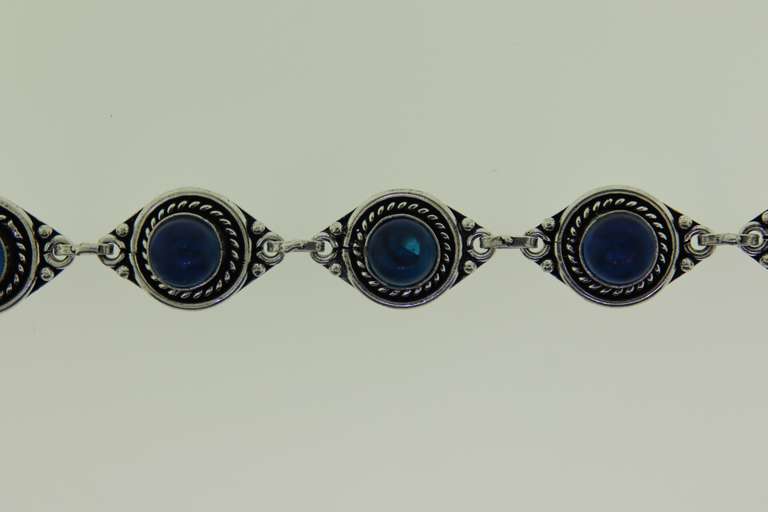 Silver-Tone Quartz Gemstone Bracelet