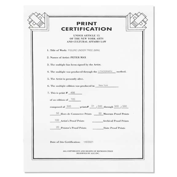 Figure Under Tree by Peter Max