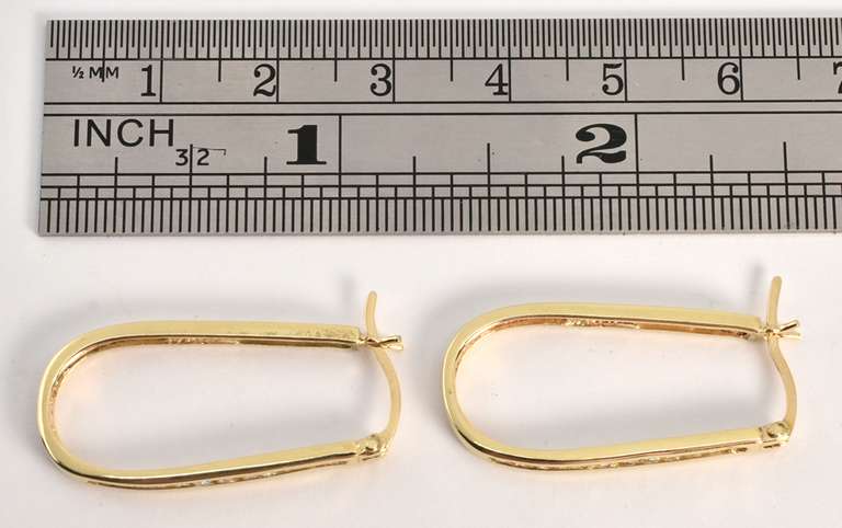 Beautiful Elongated Diamond Hoop Earrings