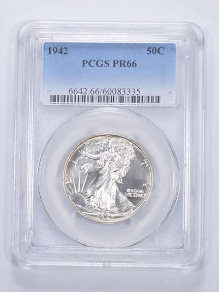 PR66 1942 Walking Liberty Half Dollar - Graded PCGS