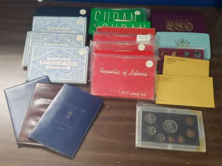Huge lot of 24 assorted Proof Sets of the World. 1960's, 70's