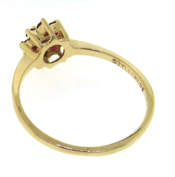 Handsome Ruby and Diamond Flower Ring