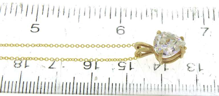 Fabulous Yellow Gold CZ Heart Shaped Pendant on Chain