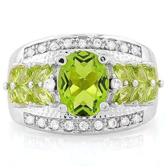 PRETTY ! PERIDOT STERLING SILVER RING