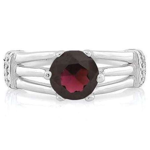 MAGNIFICENT ! 1 3/4 CARAT GARNET STERLING SILVER RING