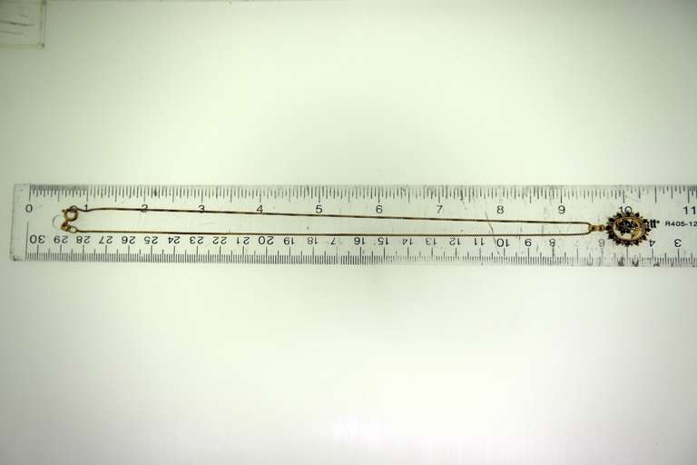 Italian sterling Silver Blue Sapphire Floral Pendant With Chain