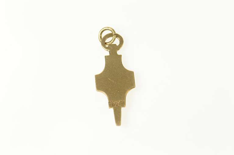 10K Yellow Gold Phi Delta Black Enamel Ornate Charm/Pendant