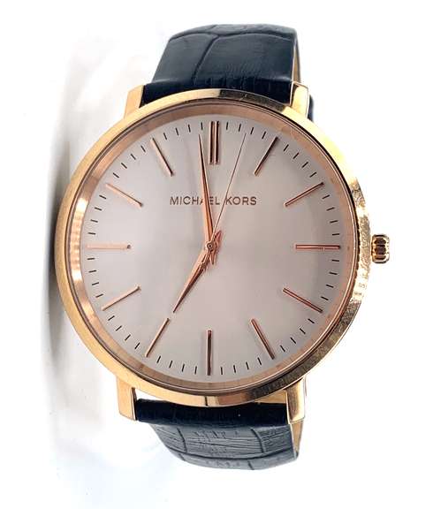 Michael Kors Pyper Gold-Tone and Leather Watch