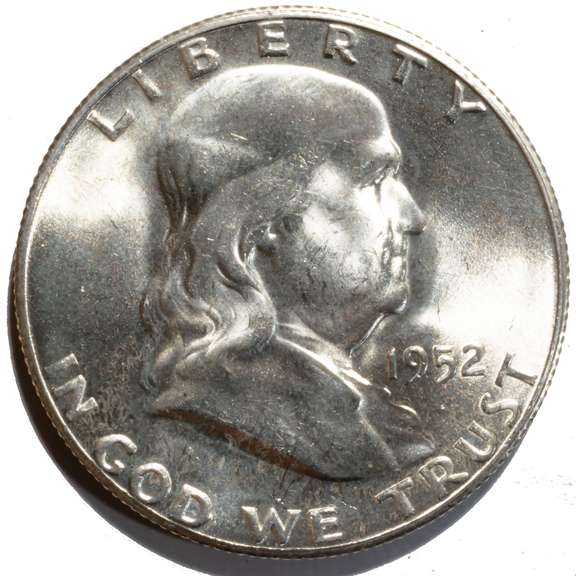1952 S  Choice BU Key Date Franklin Half