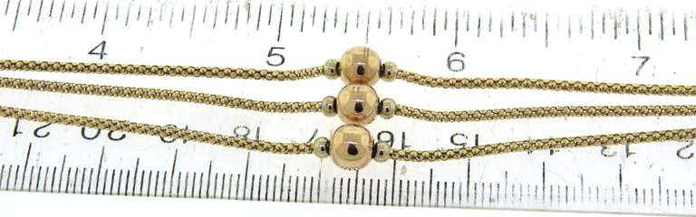 Beautiful Yellow Gold 3 Row Gold Bead Bracelet