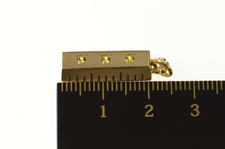 10K Yellow Gold Yellow Sapphire Inset 3D Ruler Charm/Pendant