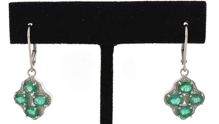 Sweet Emerald Earrings in Sterling Silver