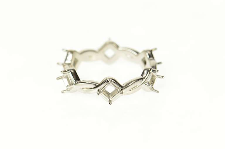 Platinum 6.3mm Twist Pattern Eternity Band Setting Ring