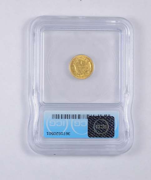 MS62+ 1855 Indian Princess Head Gold Dollar - JAXX - Graded ICG