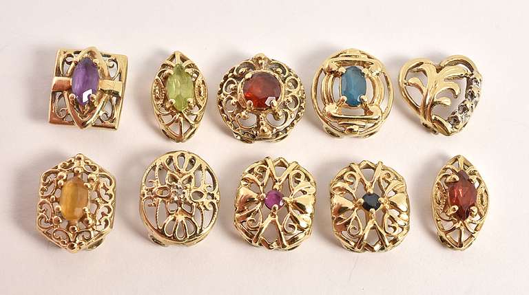 Useful Group of 10 Filigree Sliders