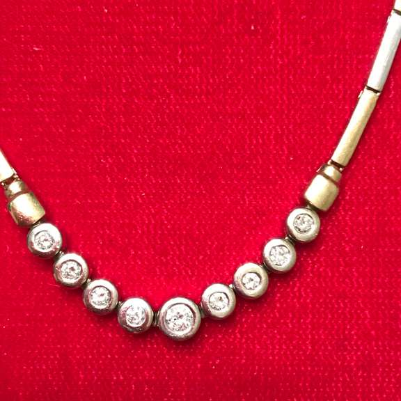 14k white and yellow gold diamond necklace