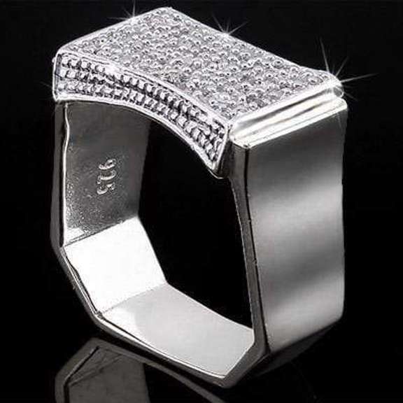 ADORABLE ! 1/2 CARAT DIAMOND 18K GOLD PLATED MENS ENGAGEMENT RING