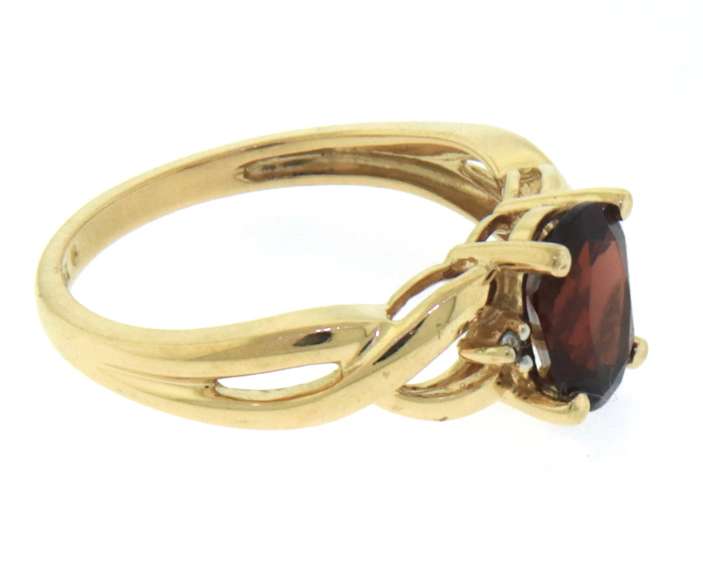 Favorite Yellow Gold Garnet and Diamond Ring