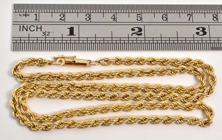 Popular 18" 14k Hollow Rope Necklace