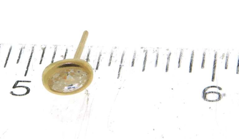 Charming 18kt Bezel Set Oval CZ Earrings