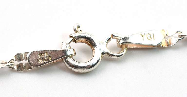 Juicy Blue Crystal Necklace in Sterling Silver