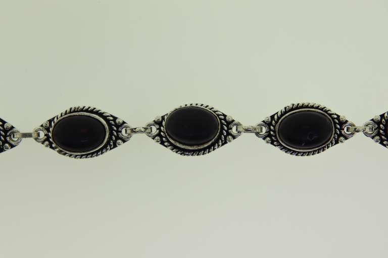 Silver-Tone Quartz Gemstone Bracelet