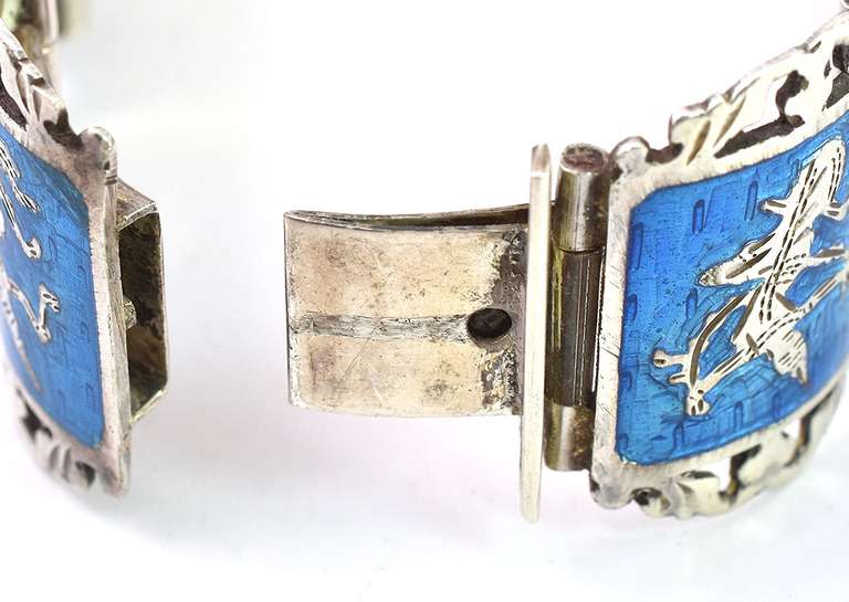 Eye-Catching Enameled Sterling Silver Bracelet