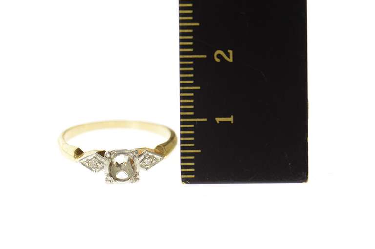 14K Yellow Gold 1940's 4.75mm Diamond Engagement Setting Ring