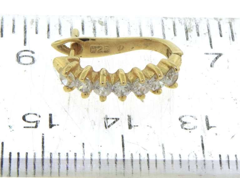 Sterling Silver Half Hoop CZ Earrings