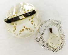 Vintage Mother of Pearl Star Brooch & Necklace