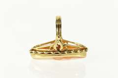 14K Yellow Gold Ornate Victorian Lady Cameo Statement Ring