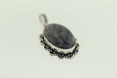 Silver-Tone Quartz Gemstone Pendant