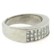 Sepctacular White Gold Invisible Set Princess Cut Diamond Band