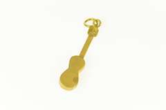18K Yellow Gold Retro Guitar Musical Stringed Instrument Charm/Pendant